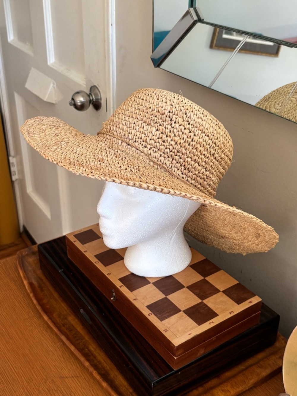 Kathy Jeanne Straw Wide-Brim Sun Hat - Natural - Picture 2 of 5